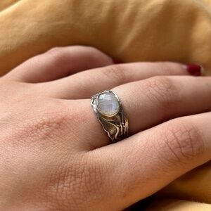 Sterling Silver Moonstone Rings | size 9